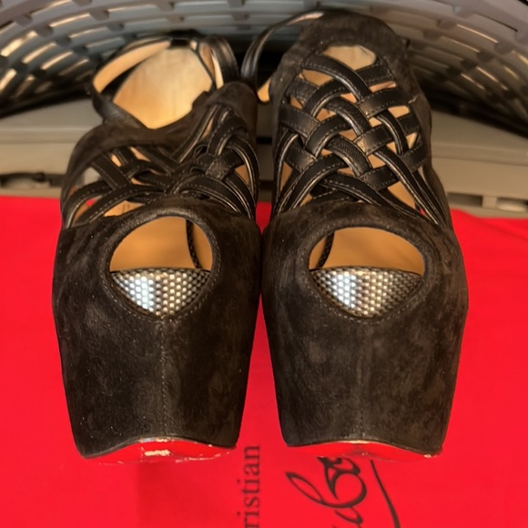 Christian Louboutin 35.5 Carlota Heel Strappy Red Sole Platform Pump - Picture 7 of 10